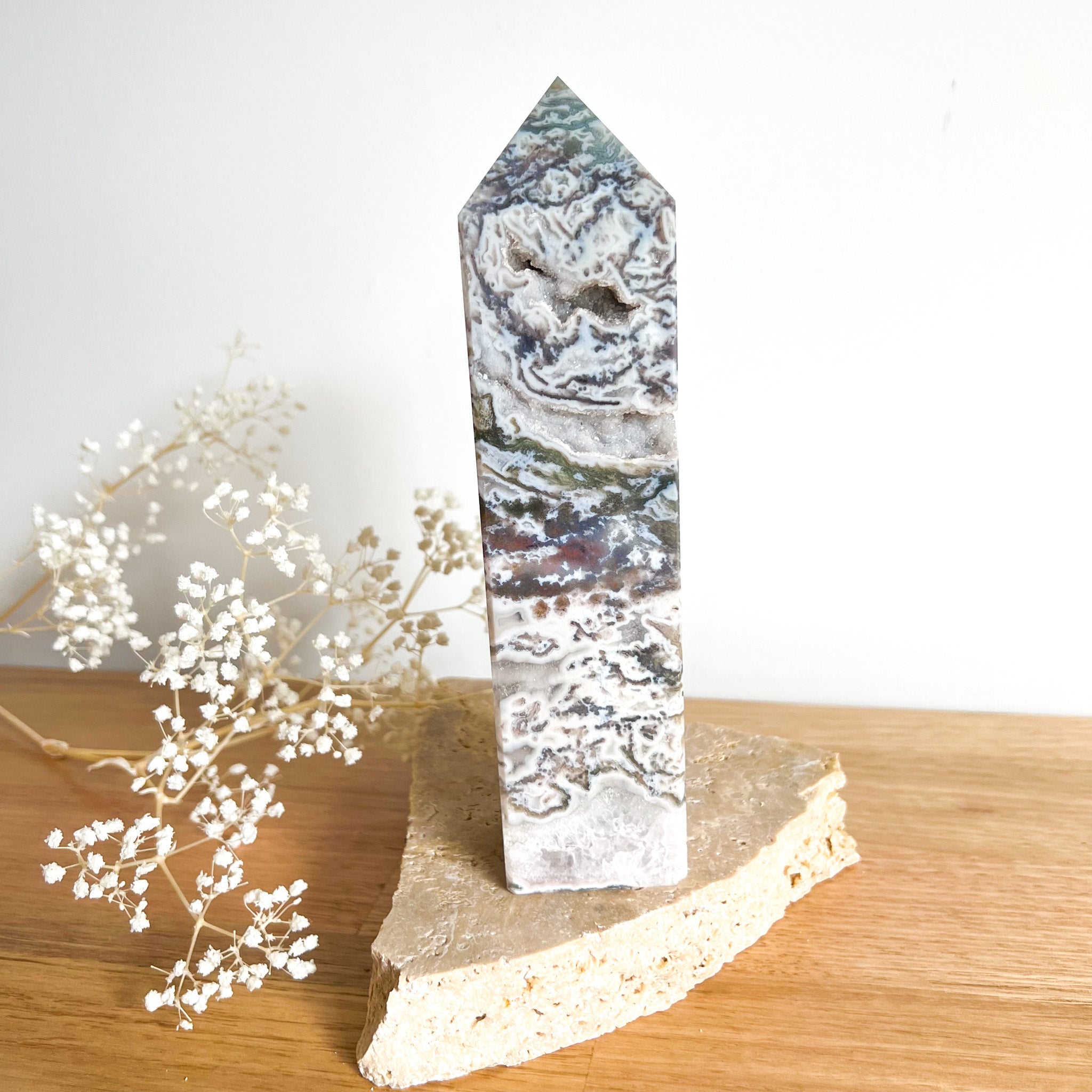 Purple Moss Agate Tower 01